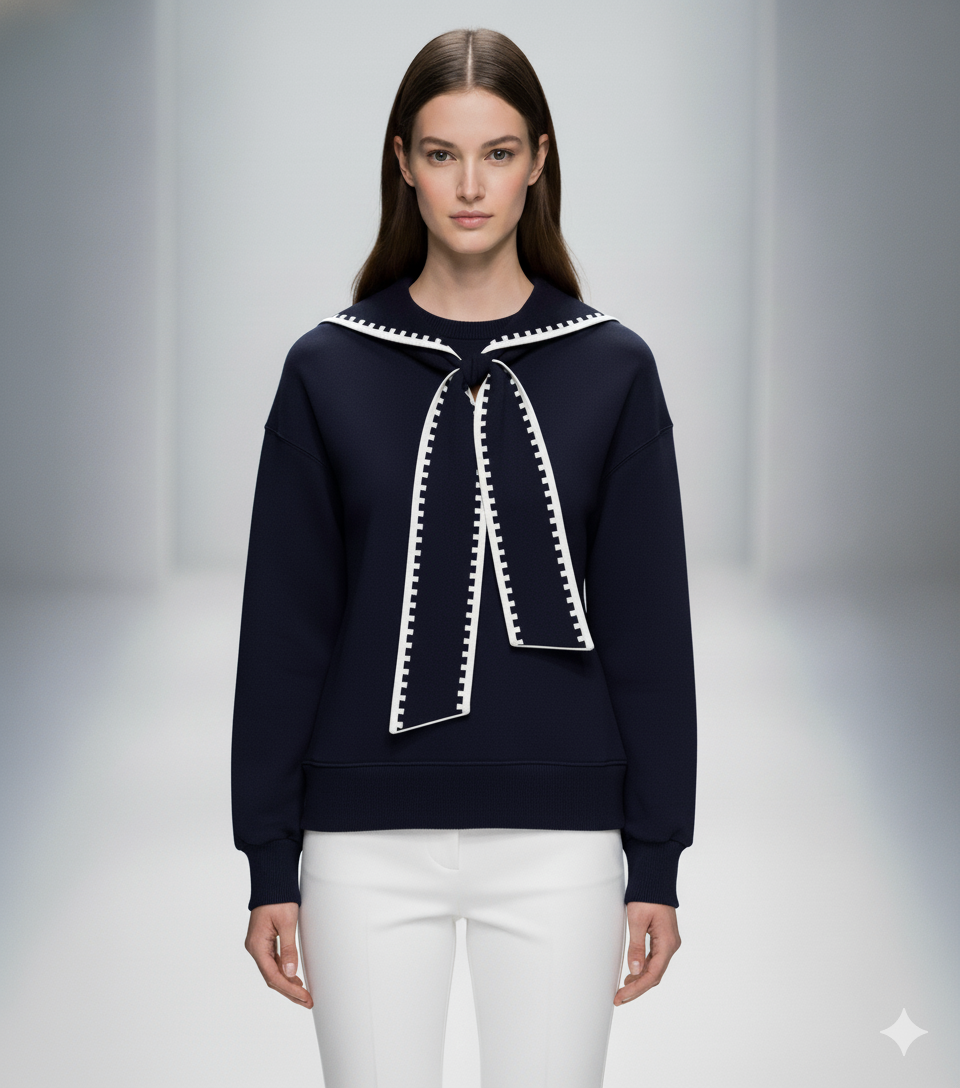 Sweatshirt with Removable Sailor Collar | CCIC New York